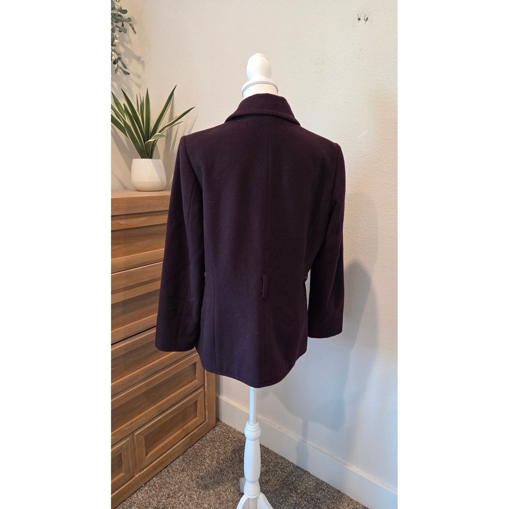 Brooks Brothers Pea Coat Wool Blend Double Breasted Tailored Purple Classic 10 - Picture 9 of 16